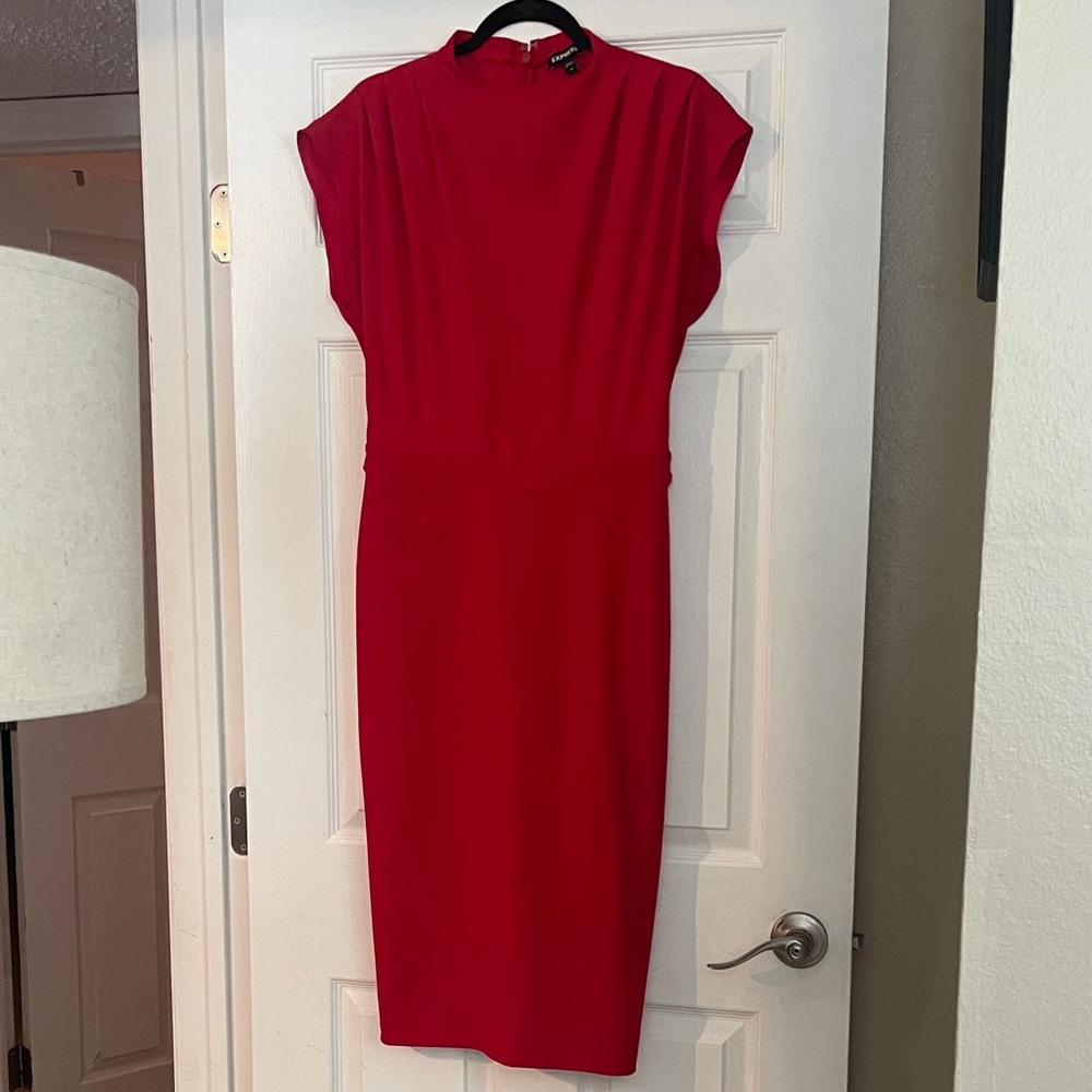 Express Vibrant Red Midi Dress